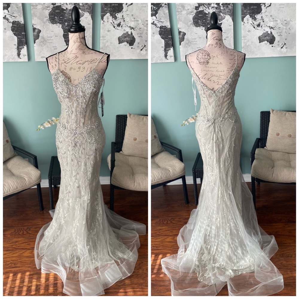 Jovani sparkly mermaid wedding dress - Picture 2 of 4